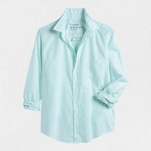 Frank & Eileen Barry Cotton Crinkle Shirt in Seafoam SzSmall